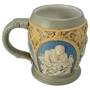 Villeroy & Boch Mettlach Beer Stein Mug 1266 Antique Breweriana Drinking Scenes